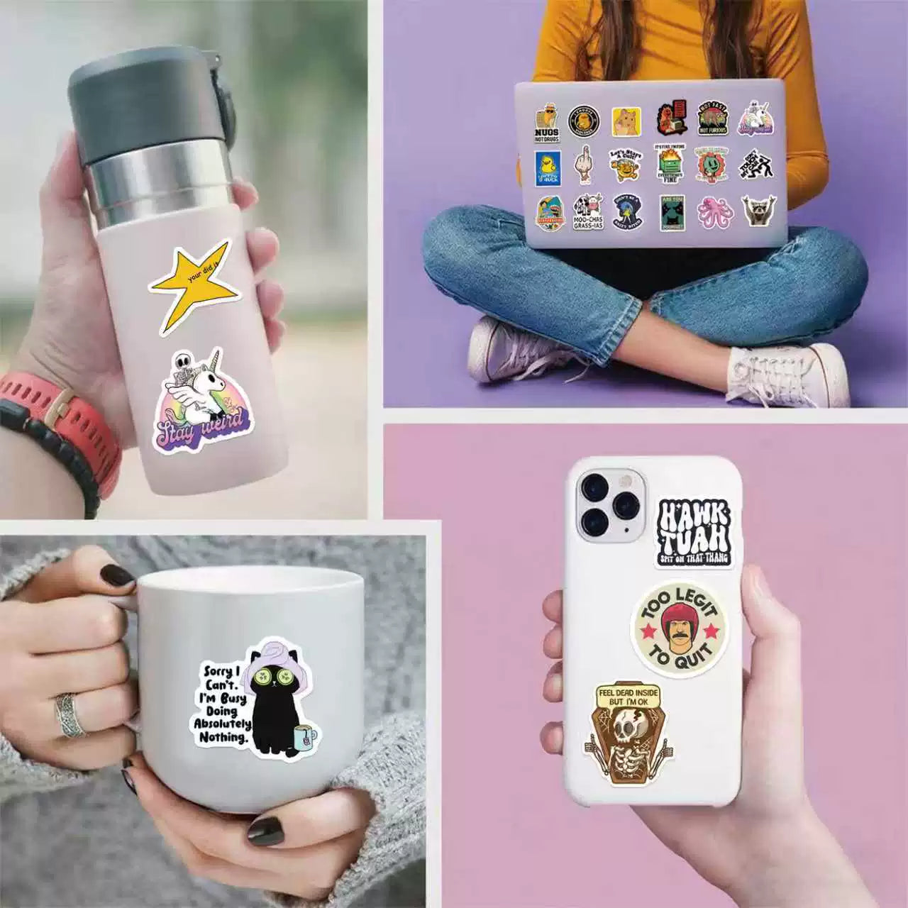 130PCS Funny Adult Meme Sticker Pack – Waterproof Laptop & Water Bottle Decals