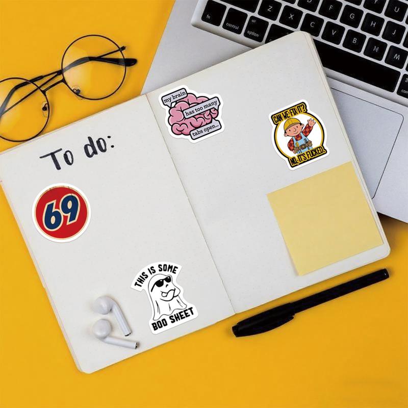 130PCS Funny Adult Meme Sticker Pack – Waterproof Laptop & Water Bottle Decals