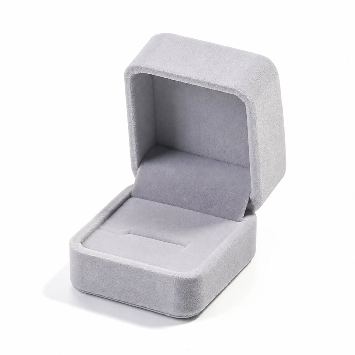 Velvet Jewelry Box - Square - Gray