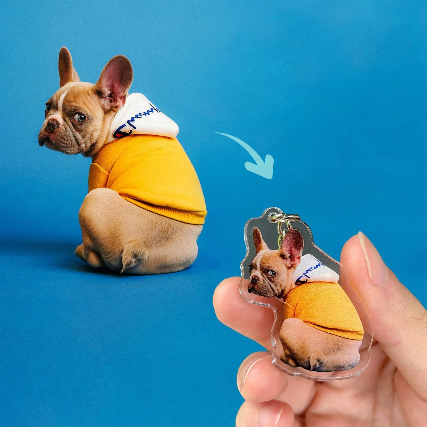 Custom Acrylic Photo Keychain Gift for Family, Couples & Pets