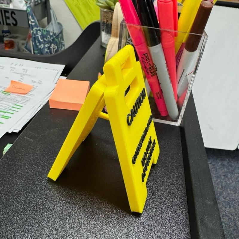 Funny Desk Warning Sign – Overstimulated & Off Limits