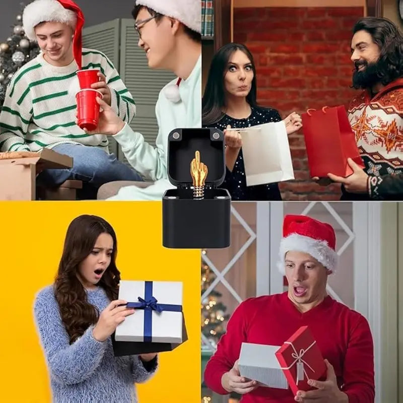 Funny Spring-Loaded Middle Finger Prank Box - Quirky Gag Gift for Adults