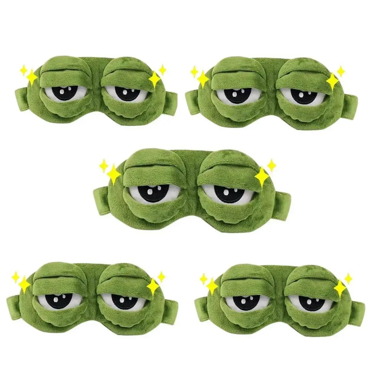 Mood Adjustable Sad Frog Plush Sleep Mask