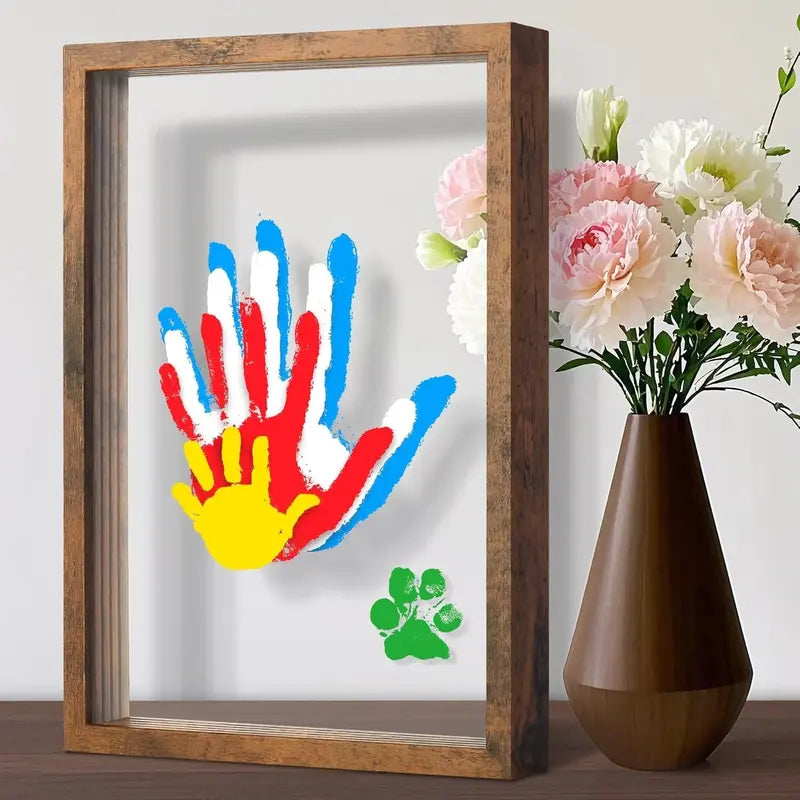 Wooden Transparent Handprint Frame Set - DIY Family Memorial Gift Kit