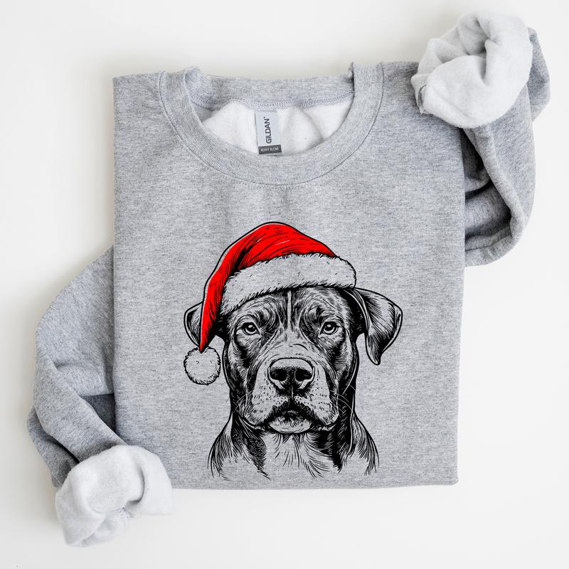 Happy Howlidays Dog Sweatshirt – 50 Breeds in Santa Hat Design