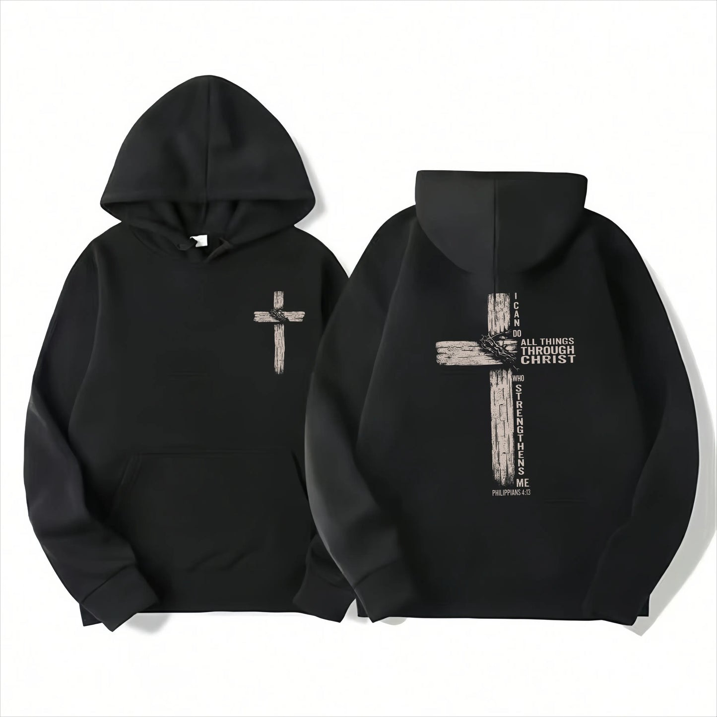 Philippians 4:13 Christian Cross Double Sided Faith Quote T-Shirt,Sweatshirt,Hoodie
