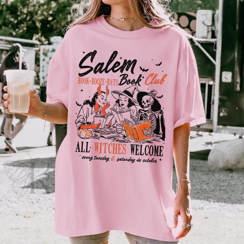 Salem Witches Book Club T-Shirt – Spooky Halloween Reading Tee for Witchy Book Lovers