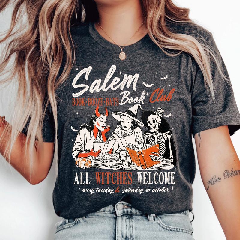 Salem Witches Book Club T-Shirt – Spooky Halloween Reading Tee for Witchy Book Lovers