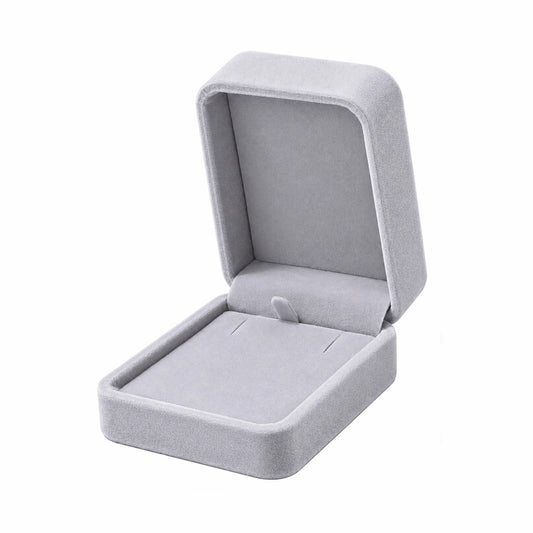 Velvet Jewelry Box - Rectangle - Gray