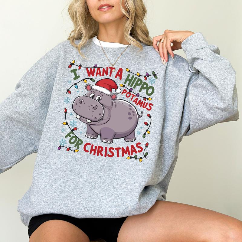 Cute A Hippopotamus For Christmas T-Shirt/Sweatshirt/Hoodie