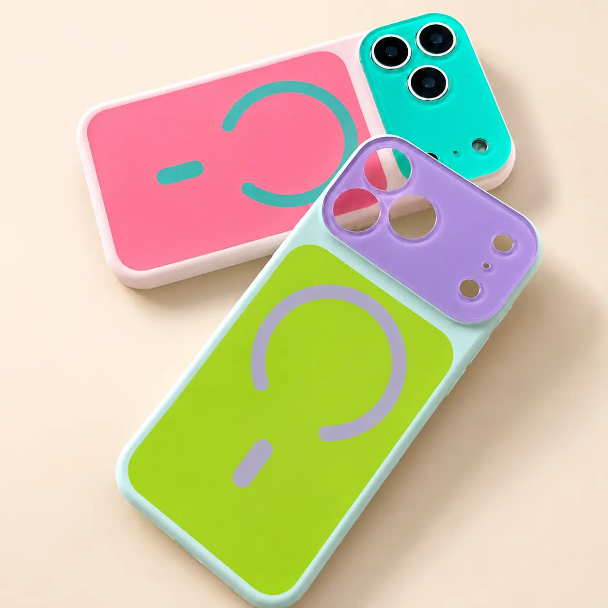 Dopamine Color Block Matte Magnetic Phone Case