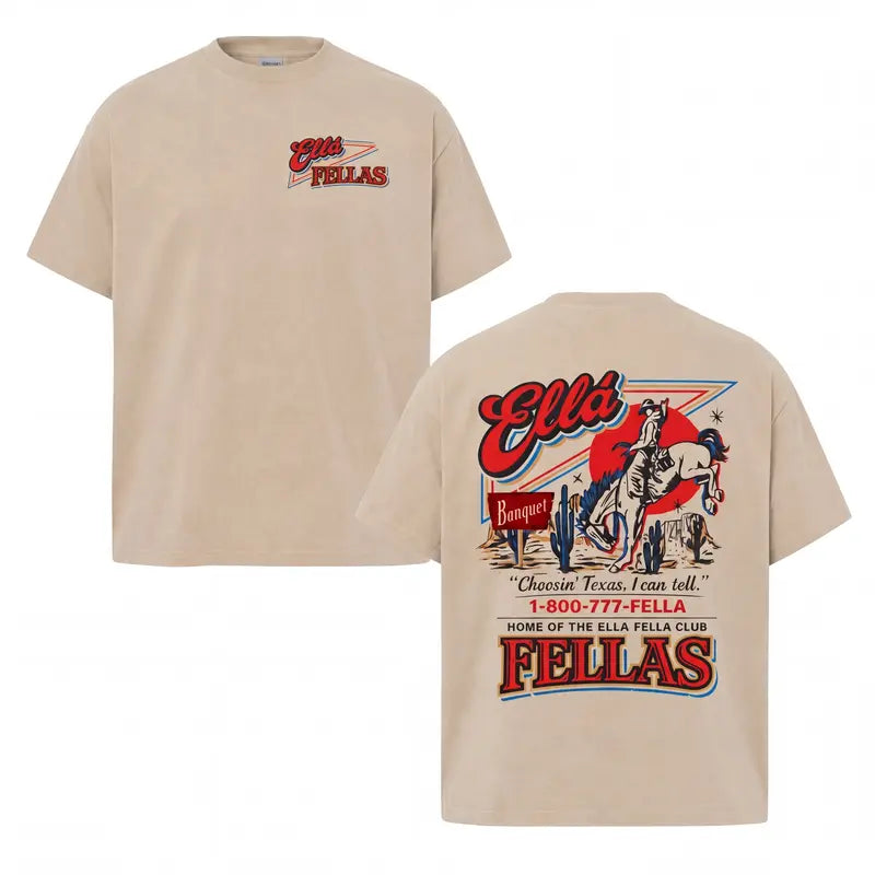 Ella Fella Club 1-800-777-Fella Vintage Western Graphic T-Shirt,Sweatshirt,Hoodie