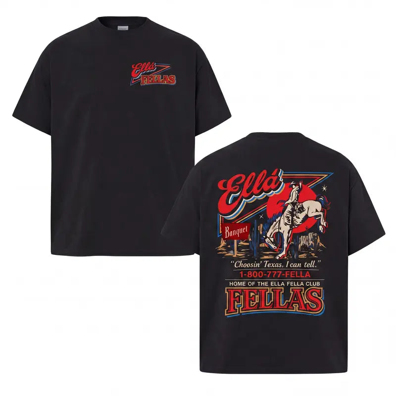 Ella Fella Club 1-800-777-Fella Vintage Western Graphic T-Shirt,Sweatshirt,Hoodie