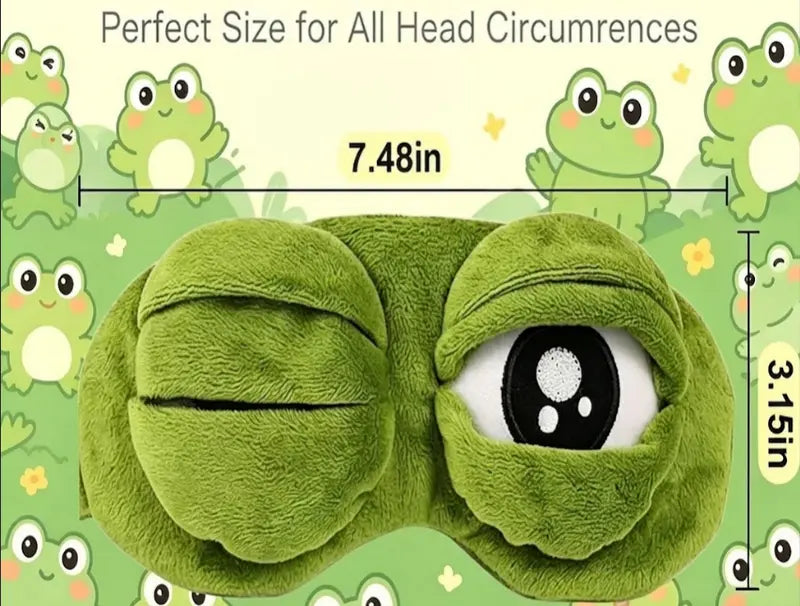 Mood Adjustable Sad Frog Plush Sleep Mask