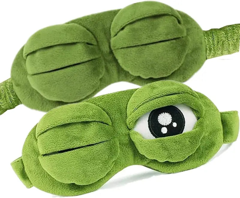 Mood Adjustable Sad Frog Plush Sleep Mask