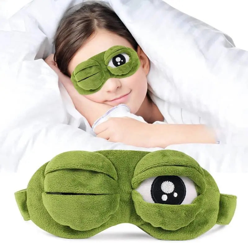 Mood Adjustable Sad Frog Plush Sleep Mask