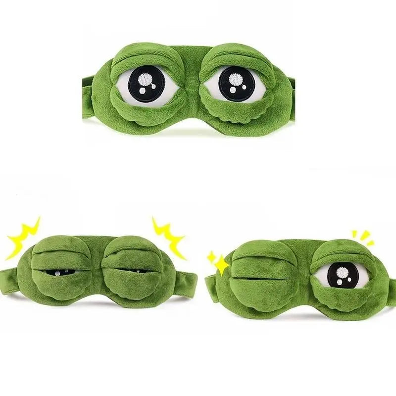 Mood Adjustable Sad Frog Plush Sleep Mask