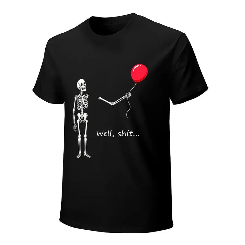 Funny Skeleton & Red Balloon Halloween T-Shirt,Sweatshirt,Hoodie