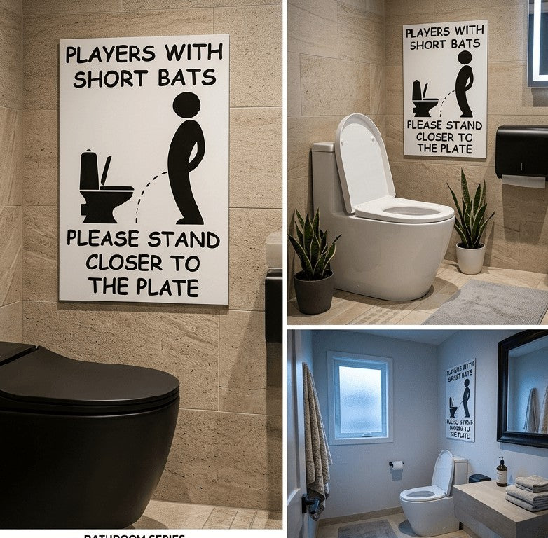 Funny "Stand Here" Toilet Rules Canvas Print