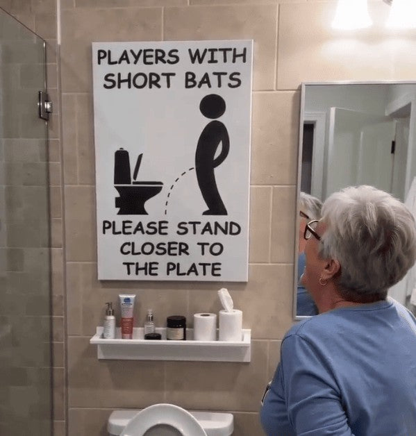 Funny "Stand Here" Toilet Rules Canvas Print