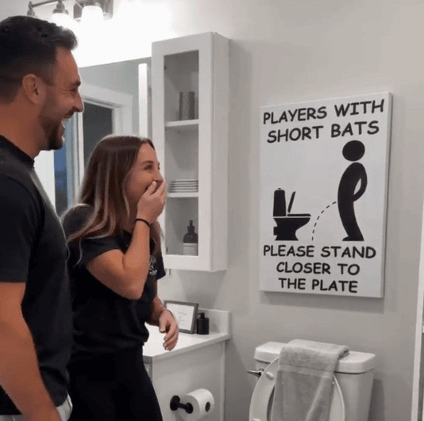 Funny "Stand Here" Toilet Rules Canvas Print