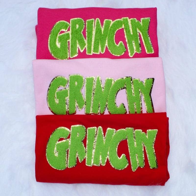 Green Chenille Patch Christmas Holiday Sweatshirt/Hoodie