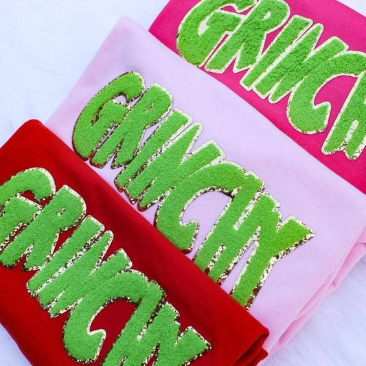 Green Chenille Patch Christmas Holiday Sweatshirt/Hoodie