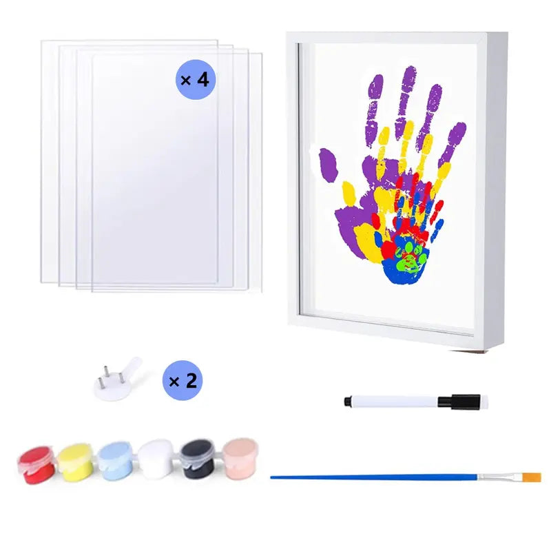 Wooden Transparent Handprint Frame Set - DIY Family Memorial Gift Kit