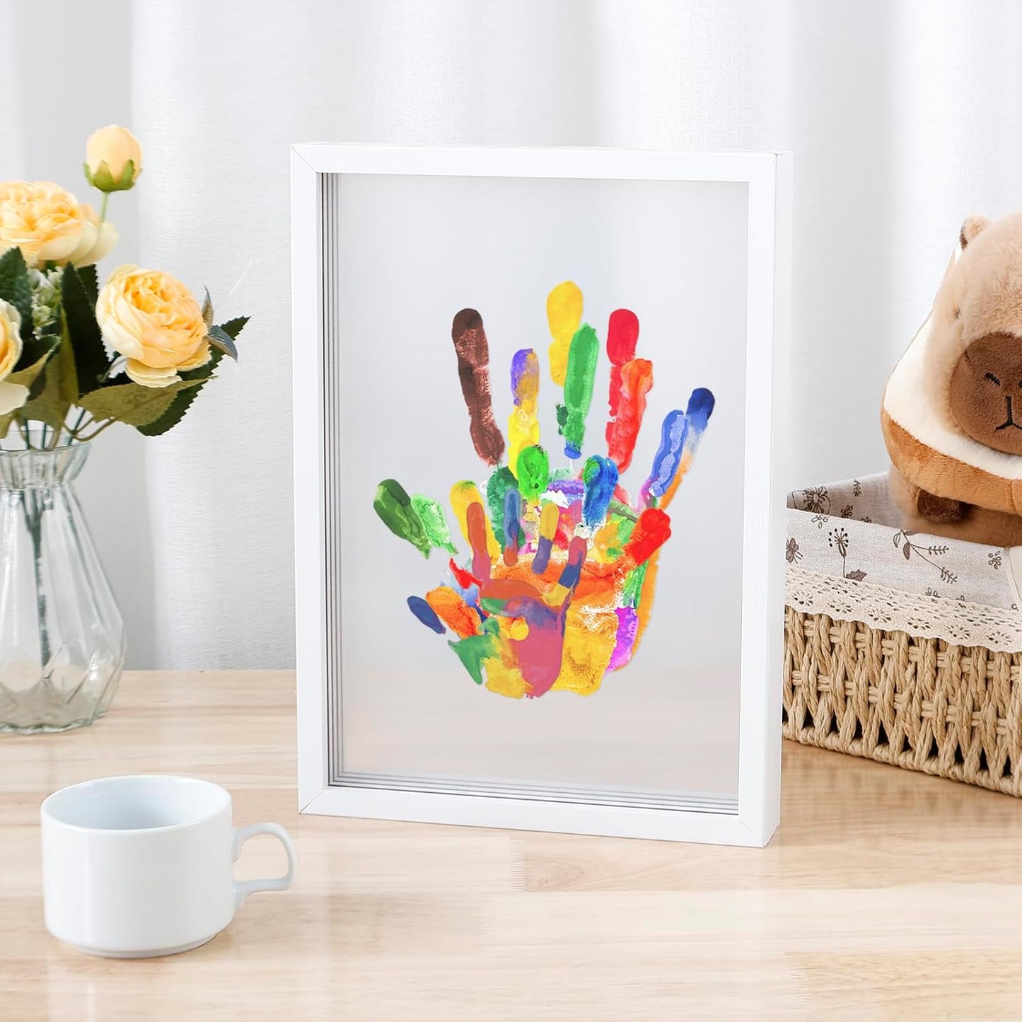 Wooden Transparent Handprint Frame Set - DIY Family Memorial Gift Kit