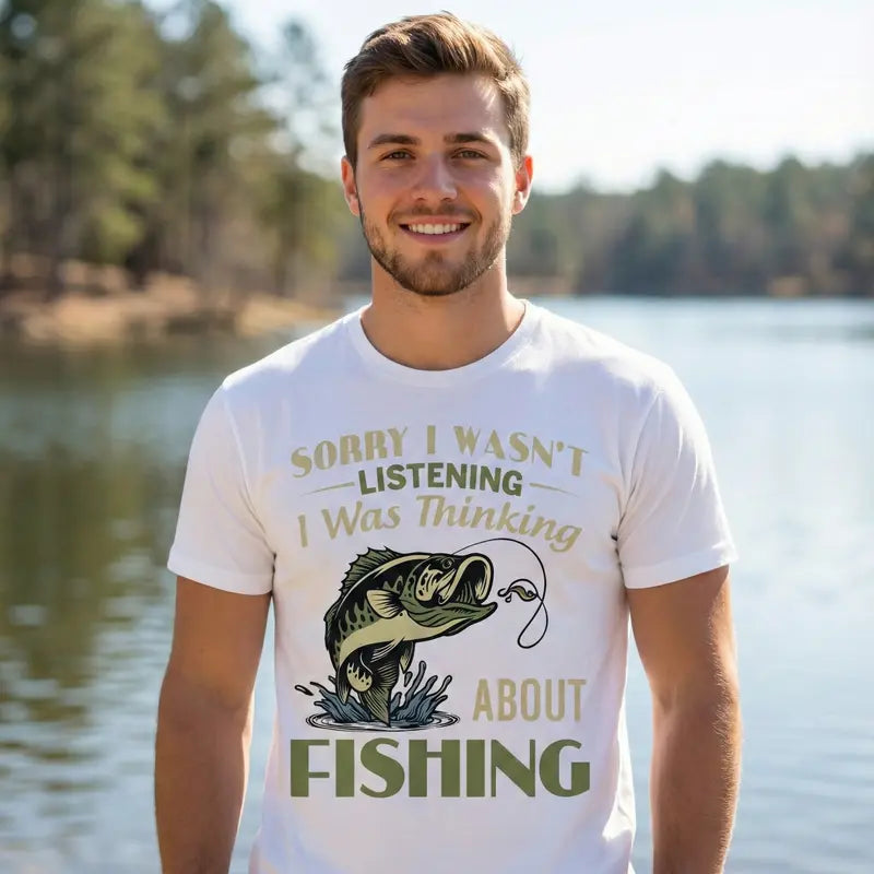 Sorry I Wasn't Listening I Was Thinking About Fishing Sarcastic T-Shirt,Sweatshirt,Hoodie