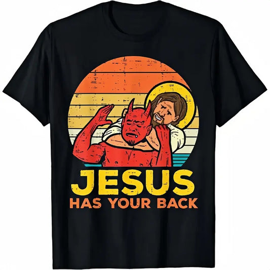 Cotton Jesus Has Your Back Jiu Jitsu Retro Christian Men Women T-Shirt, Sweatshirt, Hoodie