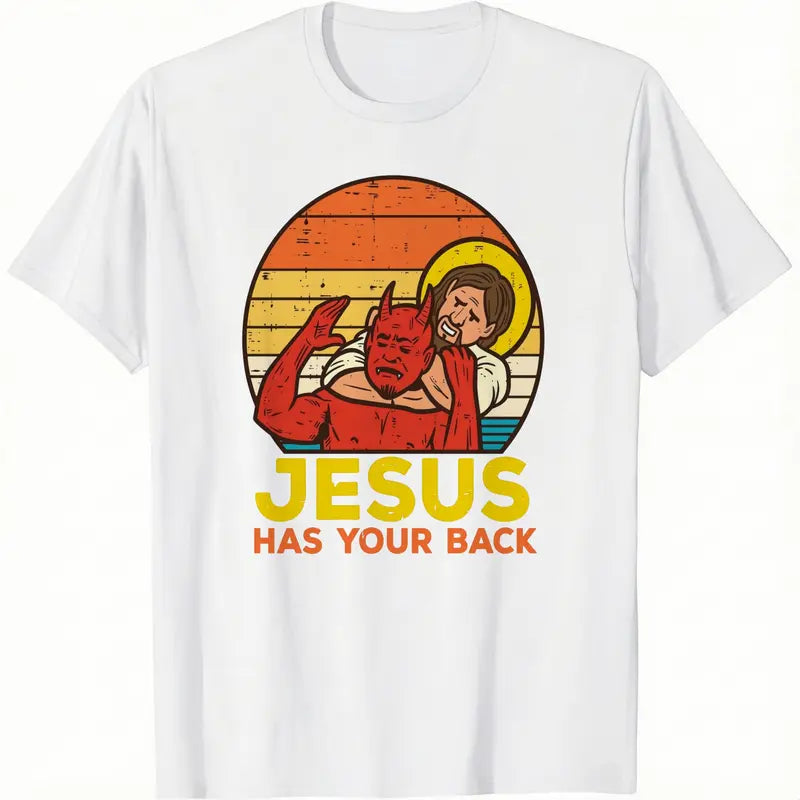 Cotton Jesus Has Your Back Jiu Jitsu Retro Christian Men Women T-Shirt, Sweatshirt, Hoodie