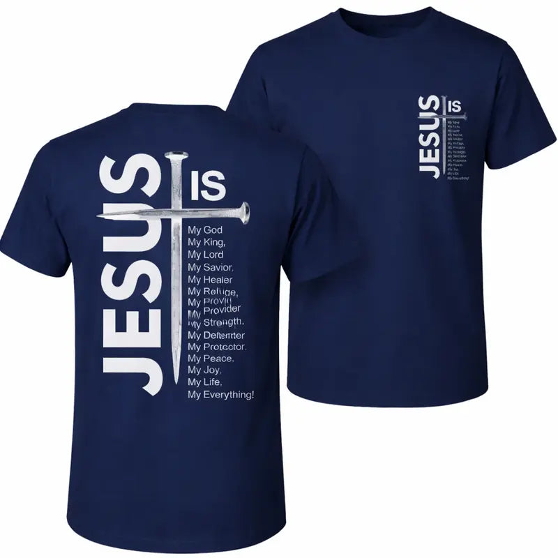 Jesus Is My Savior The Cross Print Pure Cotton Casual Graphic T-Shirt,Sweatshirt,Hoodie