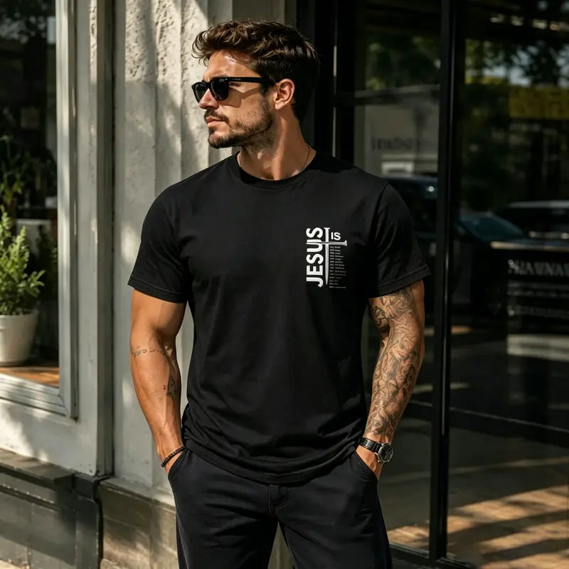 Jesus Is My Savior The Cross Print Pure Cotton Casual Graphic T-Shirt,Sweatshirt,Hoodie