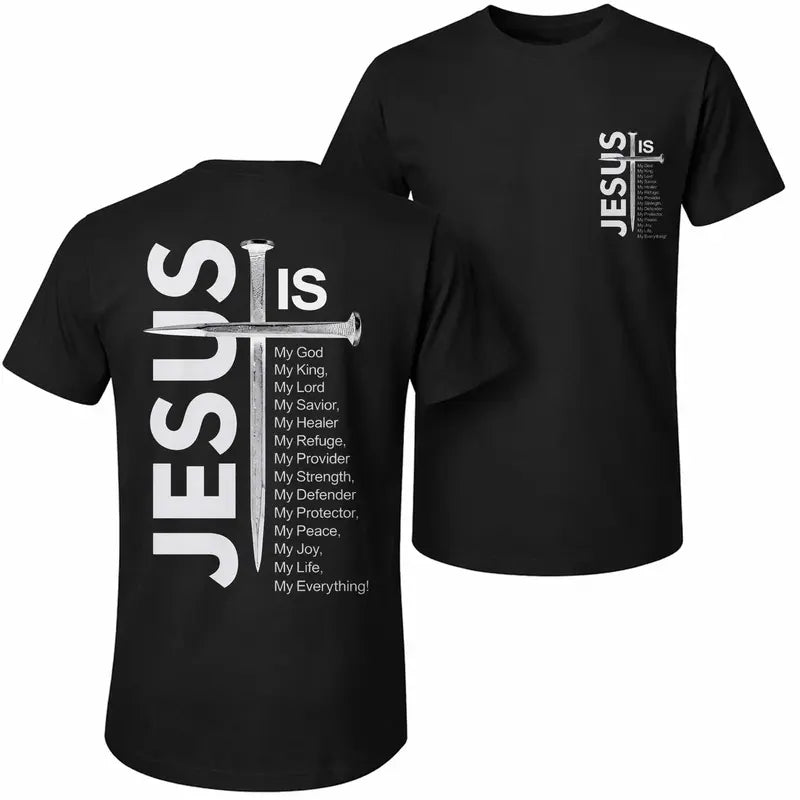 Jesus Is My Savior The Cross Print Pure Cotton Casual Graphic T-Shirt,Sweatshirt,Hoodie