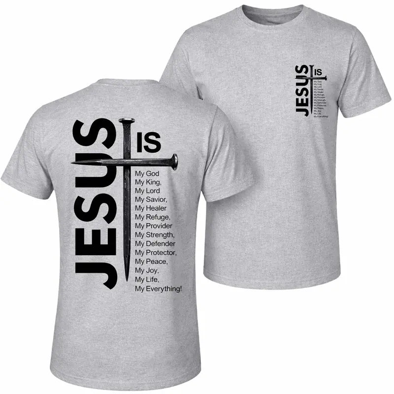 Jesus Is My Savior The Cross Print Pure Cotton Casual Graphic T-Shirt,Sweatshirt,Hoodie