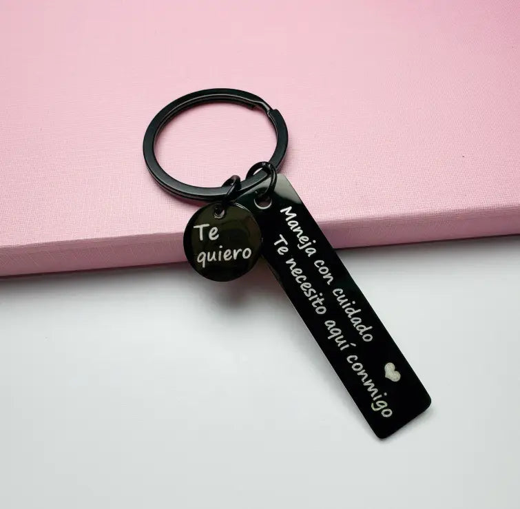 Drive Safe Personalized Initial Keychain – I Need You Here With Me