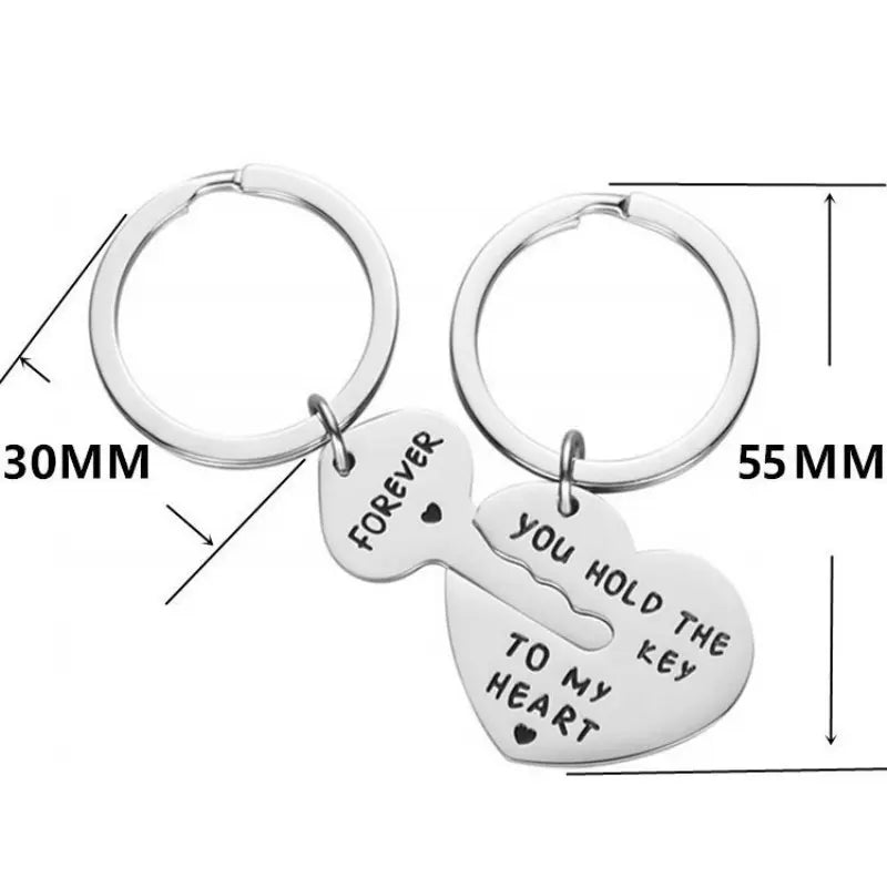 You Hold the Key to My Heart Couple Keychain Set