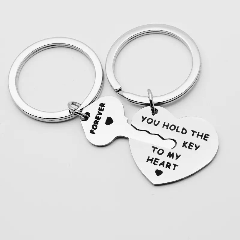 You Hold the Key to My Heart Couple Keychain Set