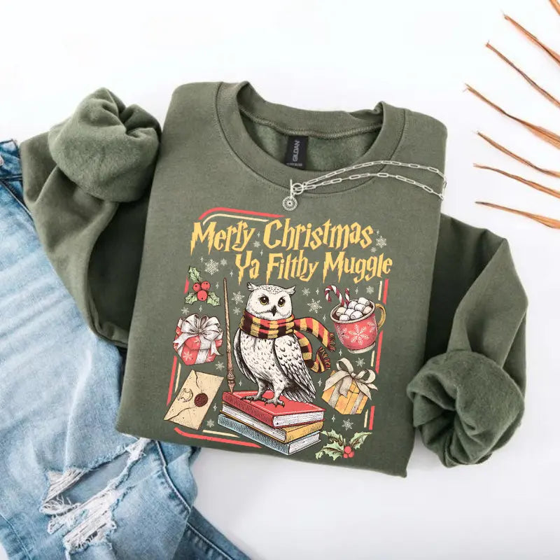 Merry Christmas Ya Filthy Vintage Wizard Holiday T-Shirt/Sweatshirt/Hoodie