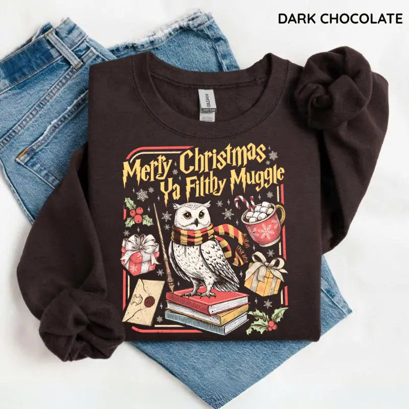 Merry Christmas Ya Filthy Vintage Wizard Holiday T-Shirt/Sweatshirt/Hoodie