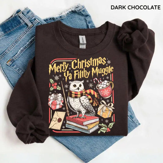 Merry Christmas Ya Filthy Vintage Wizard Holiday T-Shirt/Sweatshirt/Hoodie
