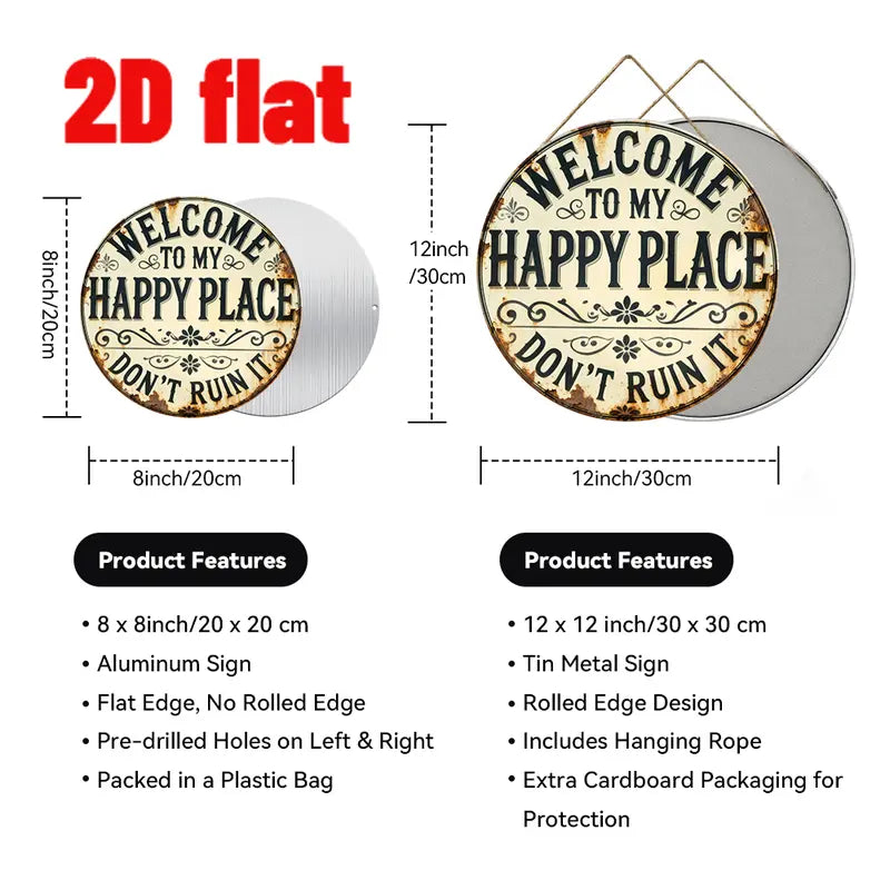 "This Is My Happy Place" Vintage Metal Sign Metal Tin Sign