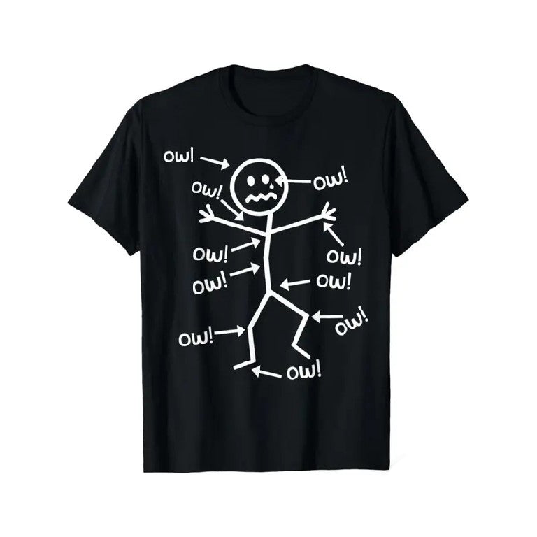 "Ow!" Stickman Everything Hurts Chronic Pain Awareness T-Shirt,Sweatshirt,Hoodie