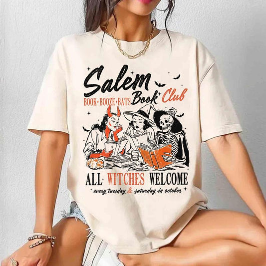 Salem Witches Book Club T-Shirt – Spooky Halloween Reading Tee for Witchy Book Lovers