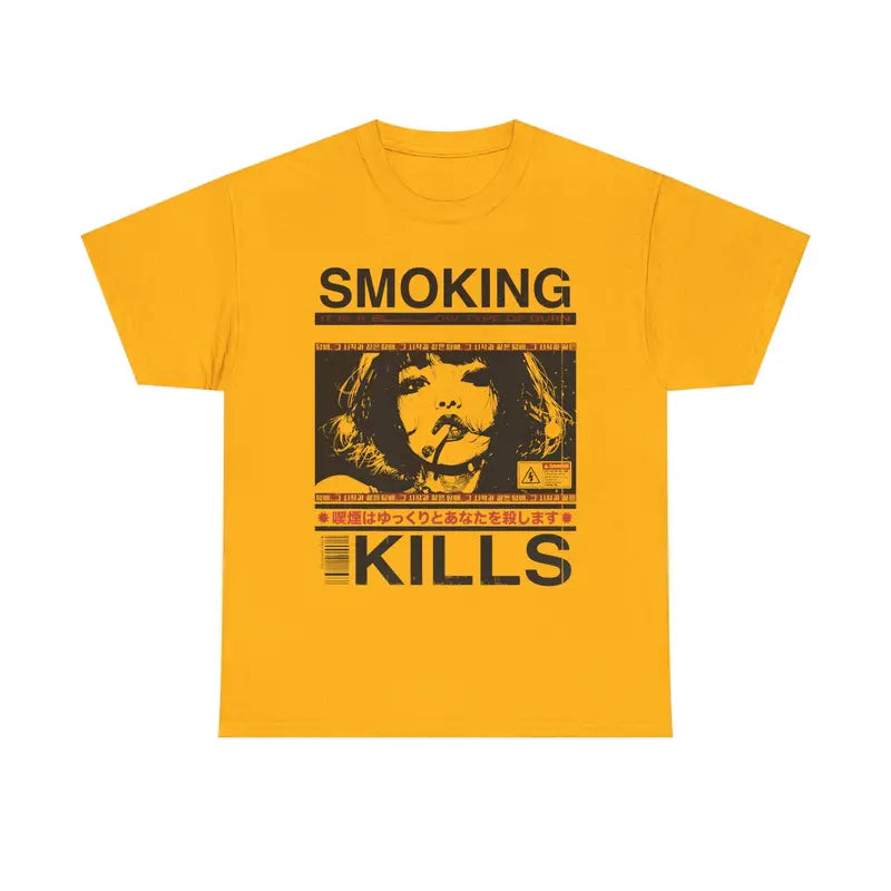 Smoking Kills Retro Manga Graphic T-Shirt,Sweatshirt,Hoodie