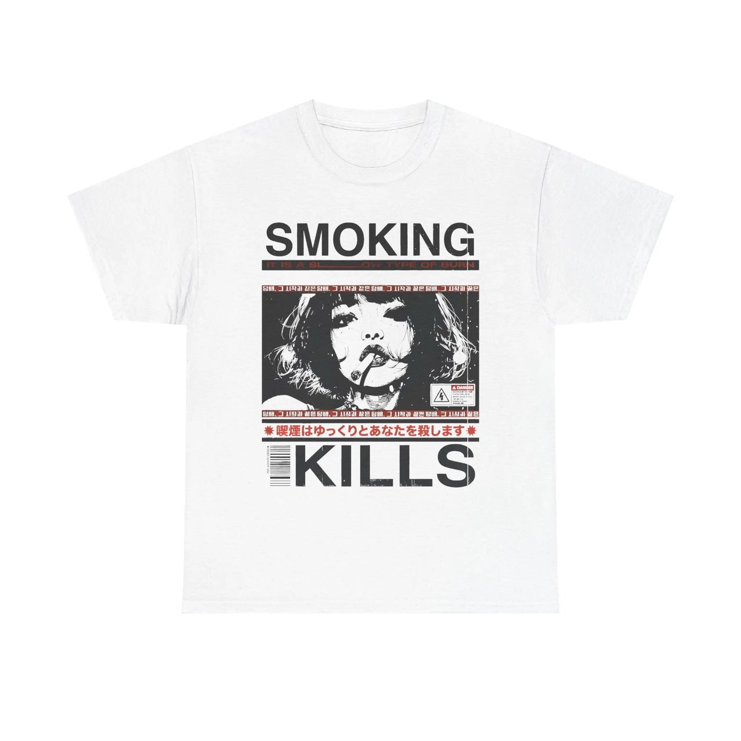 Smoking Kills Retro Manga Graphic T-Shirt,Sweatshirt,Hoodie
