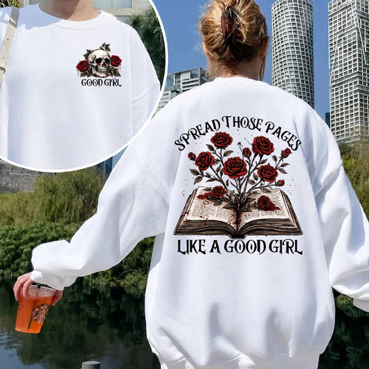 Spread Those Pages Like a Good Girl Vintage Book Rose T-Shirt,Sweatshirt,Hoodie