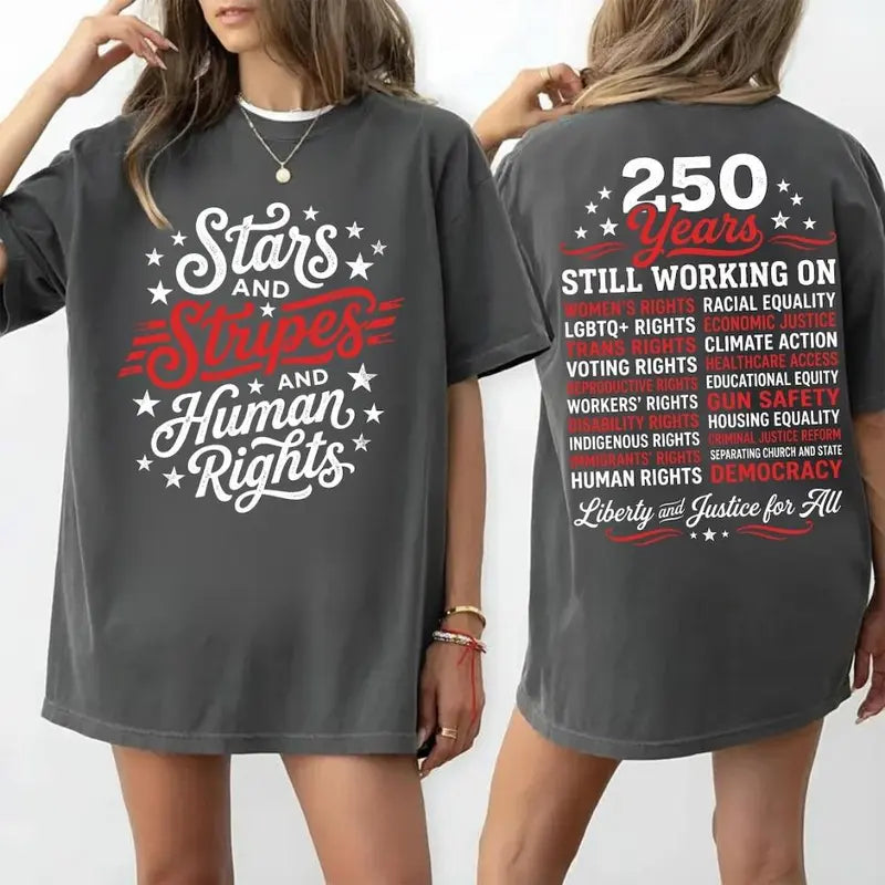 Stars and Stripes And Human Rights Graphic T-Shirt,Sweatshirt,Hoodie