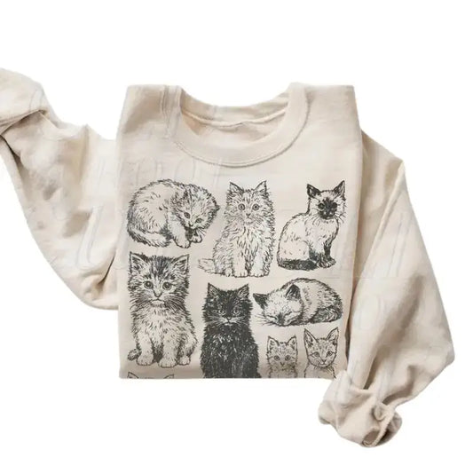 Vintage 90s Retro Cottagecore Cat Lover T-Shirt/Sweatshirt/Hoodie